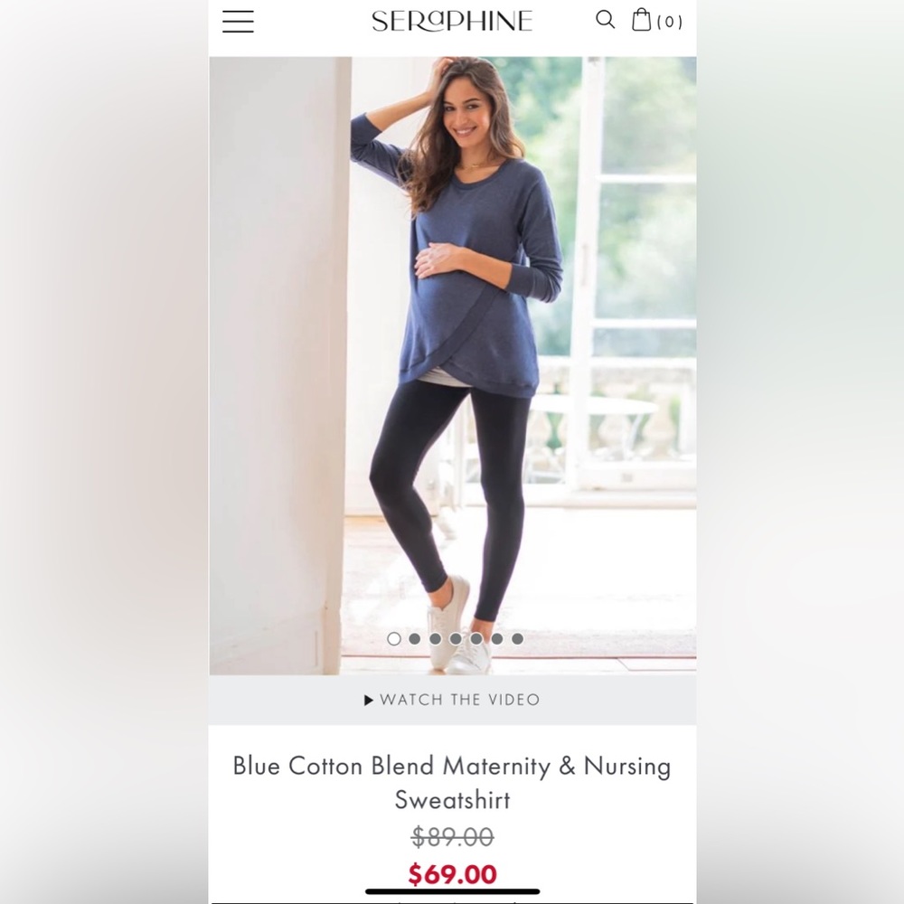 Grey Cotton Blend Maternity & Nursing Sweatshirt